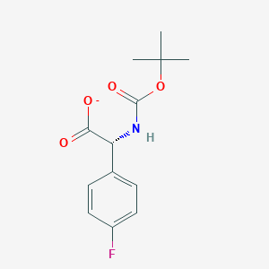 molecular formula C13H15FNO4- B173620 (R)-N-Boc-4-fluorophenylglycine CAS No. 196707-32-1