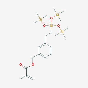 molecular formula C22H42O5Si4 B173629 [3-[2-Tris(trimethylsilyloxy)silylethyl]phenyl]methyl 2-methylprop-2-enoate CAS No. 108587-59-3
