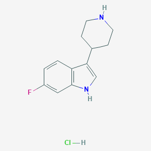 molecular formula C13H16ClFN2 B173667 6-Fluoro-3-(piperidin-4-yl)-1H-indole hydrochloride CAS No. 180411-84-1