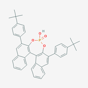 molecular formula C40H37O4P B173681 10,16-Bis(4-tert-butylphenyl)-13-hydroxy-12,14-dioxa-13lambda5-phosphapentacyclo[13.8.0.02,11.03,8.018,23]tricosa-1(15),2(11),3,5,7,9,16,18,20,22-decaene 13-oxide CAS No. 1217901-32-0