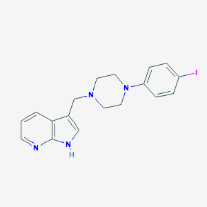 molecular formula C18H19IN4 B173682 3-[[4-(4-iodophenyl)piperazin-1-yl]methyl]-1H-pyrrolo[2,3-b]pyridine CAS No. 158985-08-1