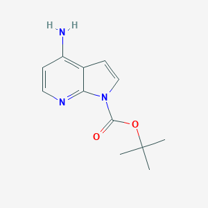 molecular formula C12H15N3O2 B173748 1H-吡咯并[2,3-b]吡啶-1-甲酸，4-氨基，1,1-二甲基乙酯 CAS No. 173898-20-9