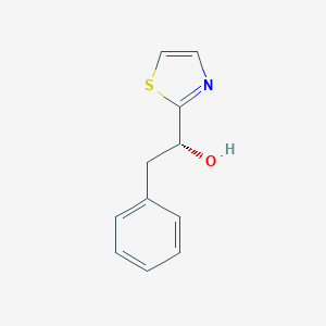 molecular formula C11H11NOS B173795 (1R)-2-phenyl-1-(1,3-thiazol-2-yl)ethanol CAS No. 144831-03-8