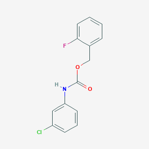 molecular formula C14H11ClFNO2 B173797 (2-fluorophenyl)methyl N-(3-chlorophenyl)carbamate CAS No. 198879-49-1
