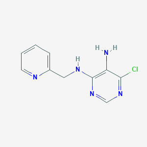 molecular formula C10H10ClN5 B173798 6-chloro-N4-(pyridin-2-ylmethyl)pyrimidine-4,5-diamine CAS No. 116062-19-2
