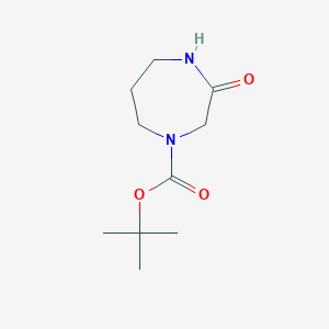 molecular formula C10H18N2O3 B173802 Tert-butyl 3-oxo-1,4-diazepane-1-carboxylate CAS No. 179686-38-5