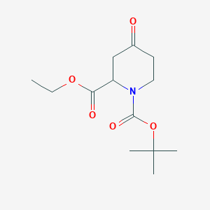 molecular formula C13H21NO5 B173805 1-叔丁基 2-乙基 4-氧代哌啶-1,2-二羧酸酯 CAS No. 125545-98-4