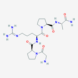 molecular formula C21H37N9O5 B173817 Vialox Peptide(Pentapeptide-3) CAS No. 135679-88-8