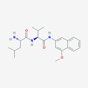 molecular formula C22H31N3O3 B173851 (2S)-2-Amino-N-[(2S)-1-[(4-methoxynaphthalen-2-yl)amino]-3-methyl-1-oxobutan-2-yl]-4-methylpentanamide CAS No. 123825-03-6