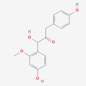 molecular formula C16H16O5 B173857 1-Hydroxy-1-(4-hydroxy-2-methoxyphenyl)-3-(4-hydroxyphenyl)propan-2-one CAS No. 117614-84-3