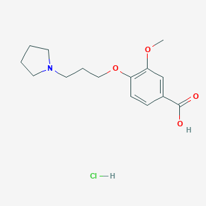 molecular formula C15H22ClNO4 B173878 3-Methoxy-4-[3-(1-pyrrolidinyl)propoxy]-benzoic acid Hydrochloride CAS No. 199327-71-4