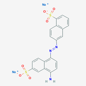 molecular formula C20H13N3Na2O6S2 B017388 Disodium;8-amino-5-[(5-sulfonatonaphthalen-2-yl)diazenyl]naphthalene-2-sulfonate CAS No. 107471-52-3