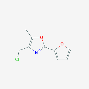 molecular formula C9H8ClNO2 B173889 4-chloromethyl-5-methyl-2-(furan-2-yl)oxazole CAS No. 141399-54-4