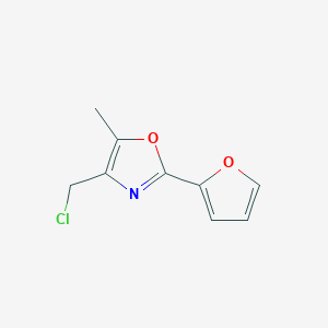 molecular formula C9H8ClNO2 B173889 4-(Chloromethyl)-2-furan-2-yl-5-methyloxazole CAS No. 141399-54-4