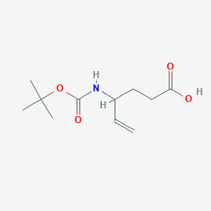 molecular formula C11H19NO4 B173897 5-Hexenoic acid, 4-[[(1,1-dimethylethoxy)carbonyl]amino]- CAS No. 124099-19-0