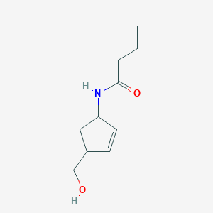 molecular formula C10H17NO2 B173898 N-[4-(Hydroxymethyl)-2-cyclopenten-1-yl]butanamide CAS No. 199395-81-8