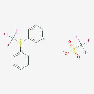 molecular formula C14H10F6O3S2 B173909 Diphenyl(trifluoromethyl)sulfoniumtrifluoromethanesulfonate CAS No. 147531-11-1