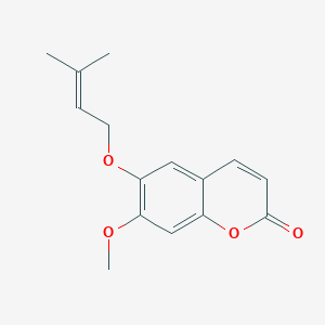 molecular formula C15H16O4 B173937 7-Methoxy-6-(3-methylbut-2-enoxy)chromen-2-one CAS No. 16712-77-9