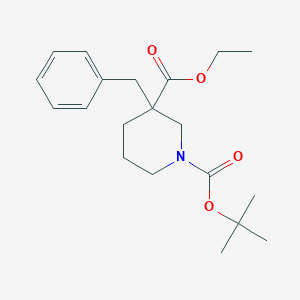 molecular formula C20H29NO4 B173959 1-tert-Butyl 3-ethyl 3-benzylpiperidine-1,3-dicarboxylate CAS No. 170842-80-5