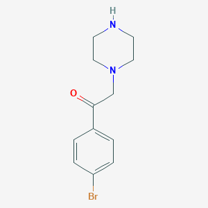 molecular formula C12H15BrN2O B174035 1-(4-Bromophenyl)-2-(piperazin-1-yl)ethanone CAS No. 109607-56-9