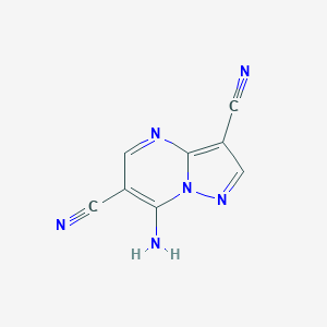 molecular formula C8H4N6 B174044 7-氨基吡唑并[1,5-a]嘧啶-3,6-二腈 CAS No. 119270-27-8