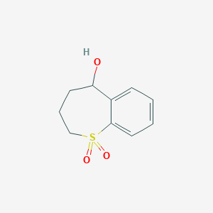 molecular formula C10H12O3S B017405 5-Hydroxy-2,3,4,5-tetrahydro-1-benzothiepine-1,1-dione CAS No. 109821-96-7