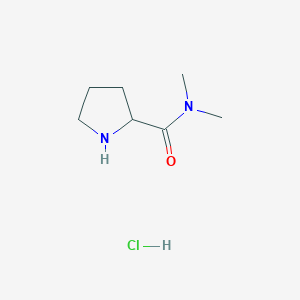 molecular formula C7H15ClN2O B174080 N,N-Dimethyl-2-pyrrolidinecarboxamide hydrochloride CAS No. 1246172-31-5