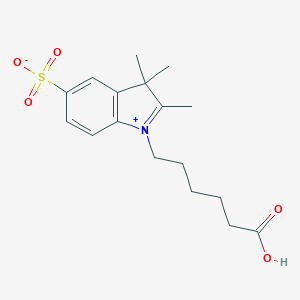 molecular formula C17H23NO5S B174110 1-(5-Carboxypentyl)-2,3,3-trimethyl-3H-indol-1-ium-5-sulfonate CAS No. 146368-08-3