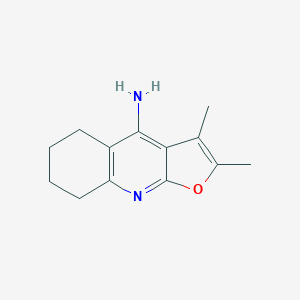 molecular formula C13H16N2O B174136 2,3-Dimethyl-5,6,7,8-tetrahydrofuro[2,3-b]quinolin-4-amine CAS No. 135465-70-2