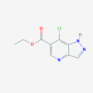 molecular formula C9H8ClN3O2 B174208 Ethyl 7-chloro-1H-pyrazolo[4,3-B]pyridine-6-carboxylate CAS No. 100478-04-4