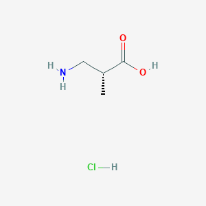 molecular formula C4H10ClNO2 B174224 (R)-3-Amino-2-methylpropanoic acid hydrochloride CAS No. 132605-98-2