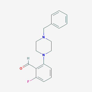 molecular formula C18H19FN2O B174249 2-(4-苄基哌嗪-1-基)-6-氟苯甲醛 CAS No. 159944-64-6