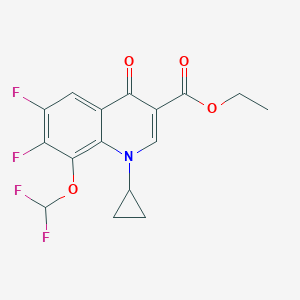 molecular formula C16H13F4NO4 B174308 Ethyl 1-cyclopropyl-8-(difluoromethoxy)-6,7-difluoro-4-oxo-1,4-dihydroquinoline-3-carboxylate CAS No. 128426-94-8