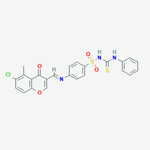 1-[4-[(6-Chloro-5-methyl-4-oxochromen-3-yl)methylideneamino]phenyl]sulfonyl-3-phenylthiourea