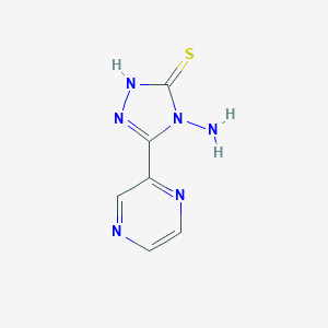 molecular formula C6H6N6S B174382 4-amino-5-(pyrazin-2-yl)-4H-1,2,4-triazole-3-thiol CAS No. 124991-69-1