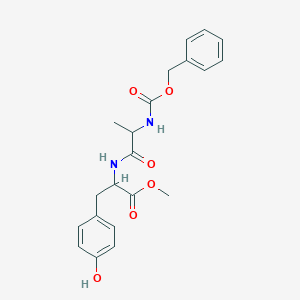 molecular formula C21H24N2O6 B174413 Methyl 3-(4-hydroxyphenyl)-2-[2-(phenylmethoxycarbonylamino)propanoylamino]propanoate CAS No. 17554-28-8