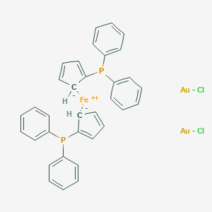 molecular formula C34H28Au2Cl2FeP2 B174426 Bis(chlorogold(I)) [1,1'-bis(diphenylphosphino)ferrocene],95per cent CAS No. 122092-51-7