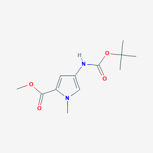 molecular formula C12H18N2O4 B174437 methyl 4-(tert-butoxycarbonylamino)-1-methyl-1H-pyrrole-2-carboxylate CAS No. 126092-96-4