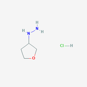 molecular formula C4H11ClN2O B174444 (Tetrahydrofuran-3-yl)hydrazine hydrochloride CAS No. 158001-24-2