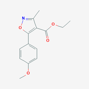 molecular formula C14H15NO4 B174467 4-Isoxazolecarboxylic acid, 5-(4-Methoxyphenyl)-3-Methyl-, ethyl CAS No. 161838-22-8