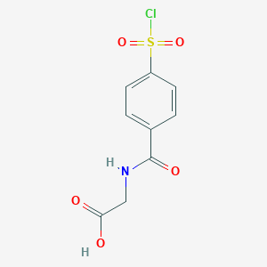 molecular formula C9H8ClNO5S B174471 {[4-(Chlorosulfonyl)benzoyl]amino}acetic acid CAS No. 155493-93-9
