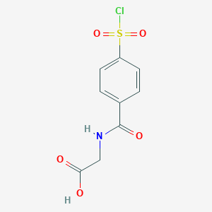 molecular formula C9H8ClNO5S B174471 2-[(4-氯磺酰苯甲酰基)氨基]乙酸 CAS No. 155493-93-9