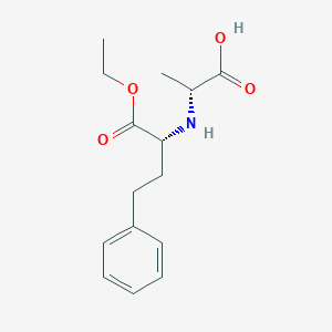 molecular formula C15H21NO4 B017452 (-)-N-[1-(R)-Ethoxycarbonxyl-3-phenylpropyl)-D-alanine CAS No. 122076-80-6