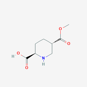 molecular formula C8H13NO4 B174521 (2R,5S)-5-(Methoxycarbonyl)piperidine-2-carboxylic acid CAS No. 145012-49-3