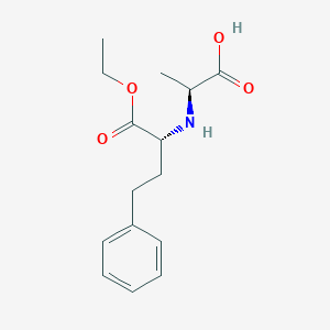 molecular formula C15H21NO4 B017455 (-)-N-[1-(R)-Ethoxycarbonxyl-3-phenylpropyl]-L-alanine CAS No. 84324-12-9