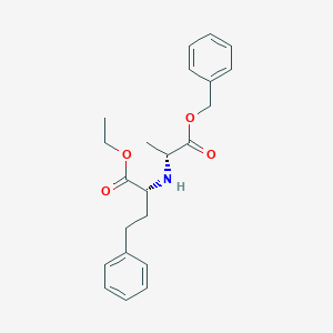 molecular formula C22H27NO4 B017456 (-)-N-(1-R-Ethoxycarbonxyl-3-phenylpropyl)-D-alanine, Benzyl Ester CAS No. 93836-47-6
