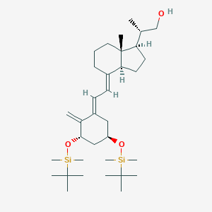 molecular formula C34H62O3Si2 B174569 (S)-2-((1R,3aS,7aR,E)-4-((E)-2-((3S,5R)-3,5-bis(tert-butyldimethylsilyloxy)-2-methylenecyclohexylidene)ethylidene)-7a-methyloctahydro-1H-inden-1-yl)propan-1-ol CAS No. 128387-35-9