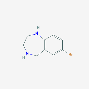 molecular formula C9H11BrN2 B174580 7-Bromo-2,3,4,5-tetrahydro-1H-benzo[e][1,4]diazepine CAS No. 195986-87-9
