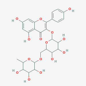 molecular formula C27H30O15 B174726 5,7-Dihydroxy-2-(4-Hydroxyphenyl)-3-(3,4,5-Trihydroxy-6-((3,4,5-Trihydroxy-6-Methyloxan-2-Yl)Oxymethyl)Oxan-2-Yl)Oxychromen-4-One CAS No. 17297-56-2
