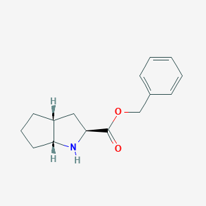 molecular formula C15H19NO2 B017473 (1R,3S,5R)-2-Azabicyclo[3.3.0]octane-3-carboxylic Acid, Benzyl Ester CAS No. 130609-48-2